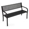 Outdoor Metal Garden Bench 50" with Decorative Backrest for 2-3